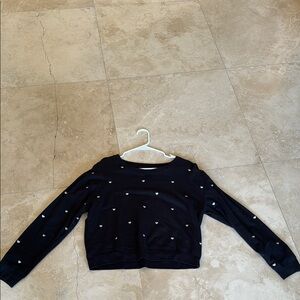 Heart Patterned Black Sweater